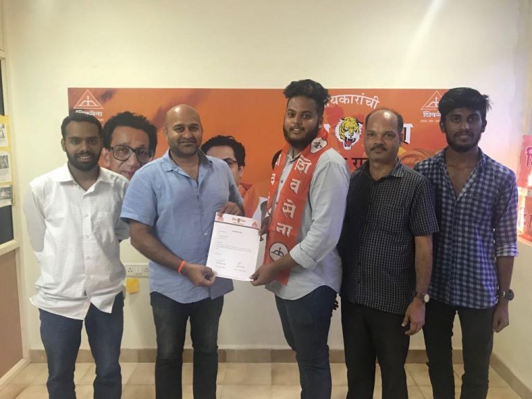 Sanket Kudtarkar is Shiv Sena Student Wing South District chief