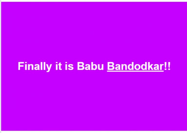 Finally it is Babu Bandodkar trends on FB