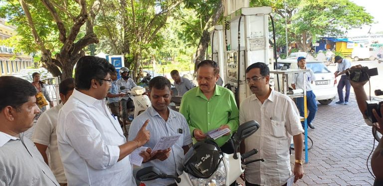 Congress creates awareness against hike in petrol prices