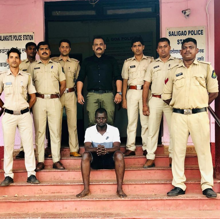Major narcotics raid by Calangute Police. Drugs worth Rs. 11,05,000/- seized. Nigerian National arrested.