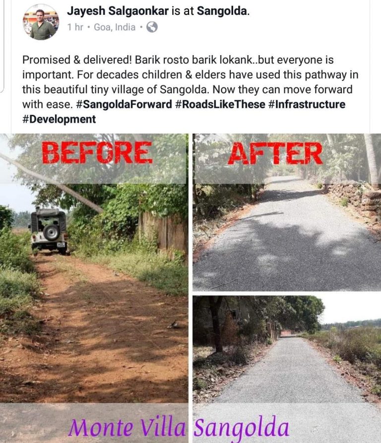 Jayesh Salgaonkar takes Saligao Forward through infra creation