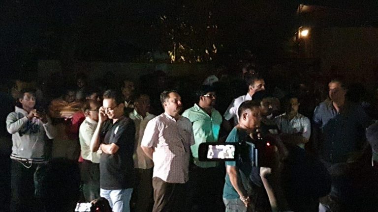Crowd swells outside Parrikar’s residence, emotions run high