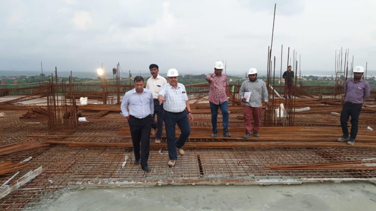 Vishwajit Rane inspects work on Superspeciality block near GMC, Bambolim