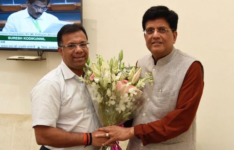 Vishwajit Rane calls on Union minister Piyush Goel in Delhi