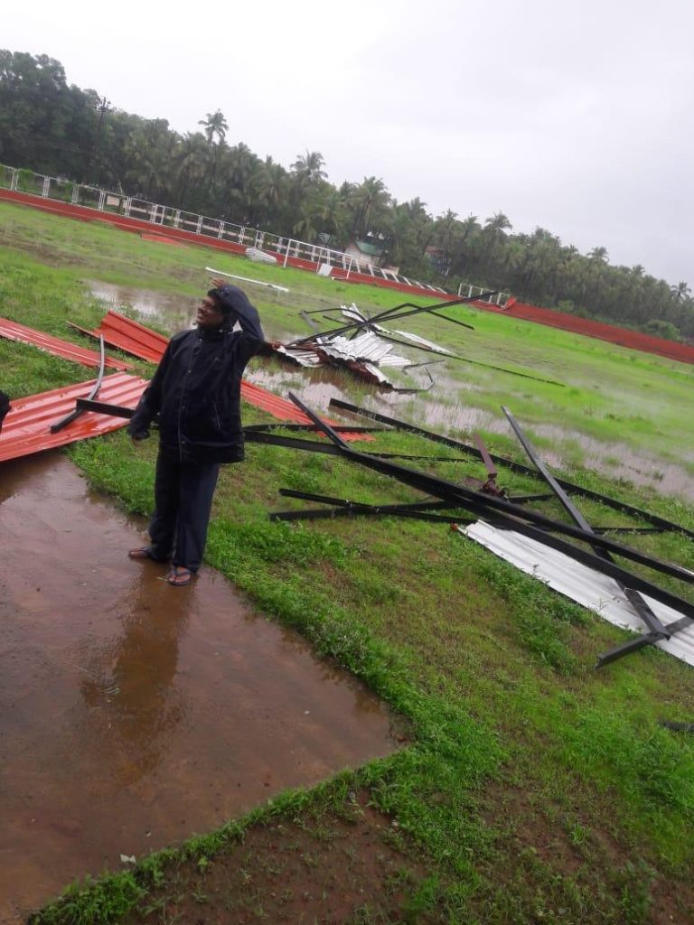 Cyclonic wind impacts Diwar Island, trees uprooted