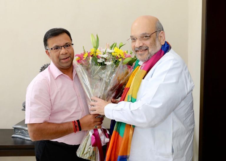 Vishwajit Rane meets Amit Shah on his birthday 
