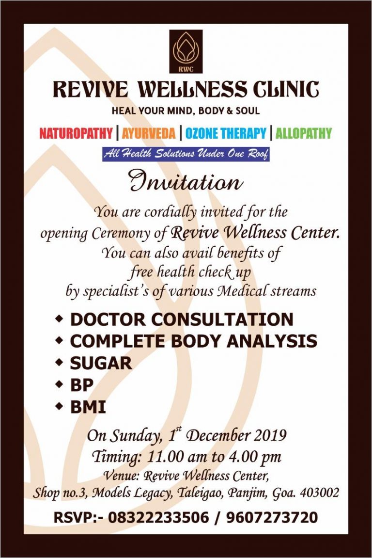 Free Medical camp at Taleigao on 1st Dec. 2019