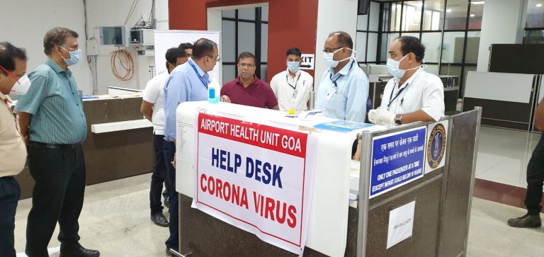 COVID19: Vishwajit Rane inspects screening facility at Goa Airport