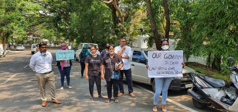 Family members of Seafarers detained for protesting outside CM residence