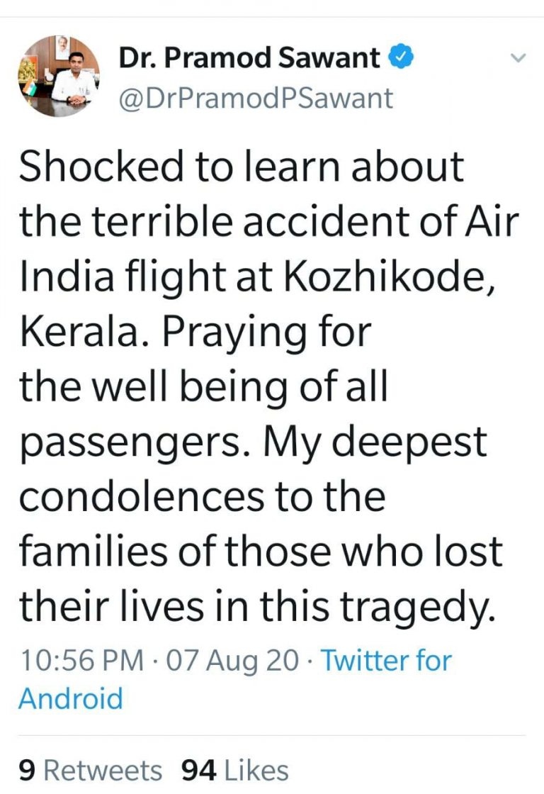 CM expresses shock over AI flight accident at Kozhikode