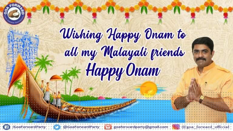 Goa Forward Party wishes Happy Onam to Malayali community
