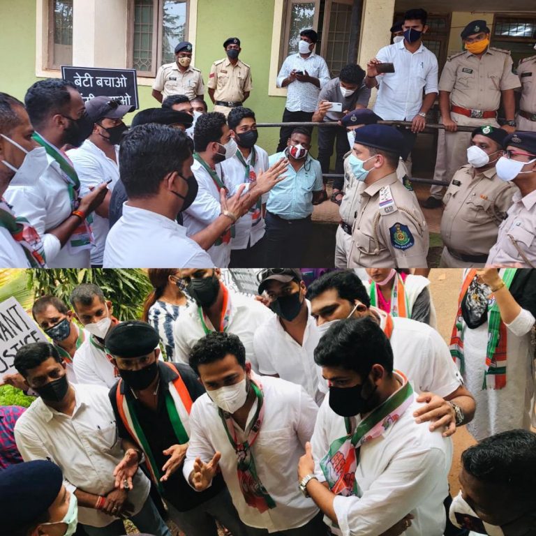 Infant body case: Youth Congress Protest at Agacaim Police Station