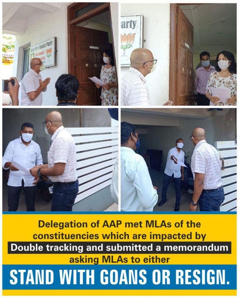 AAP meet MLAs from South Goa over double tracking of rail