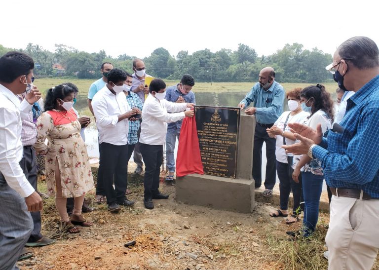 Foundation stone laid for re-construction of culvert at Quepem