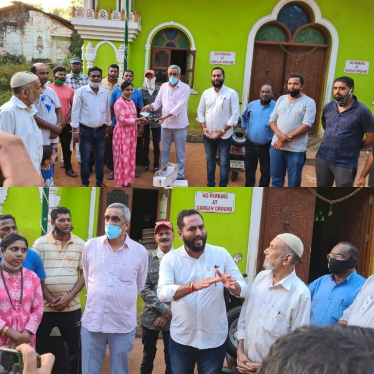MGP members distribute street lights in Ponda