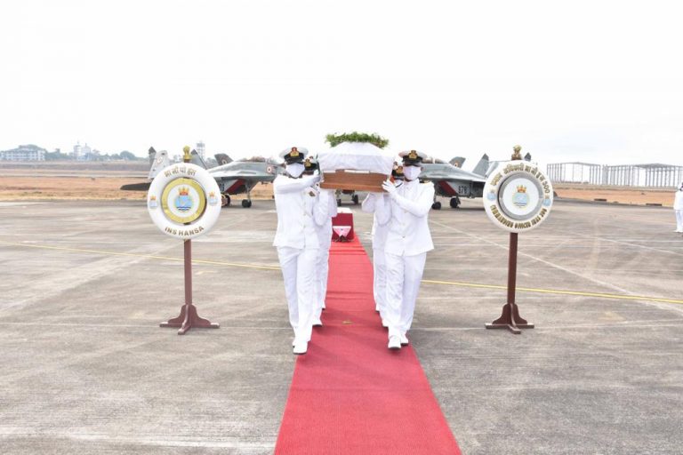 Indian Navy bids farewell to the pilot who lost his life in Mig-29K crash off Goa