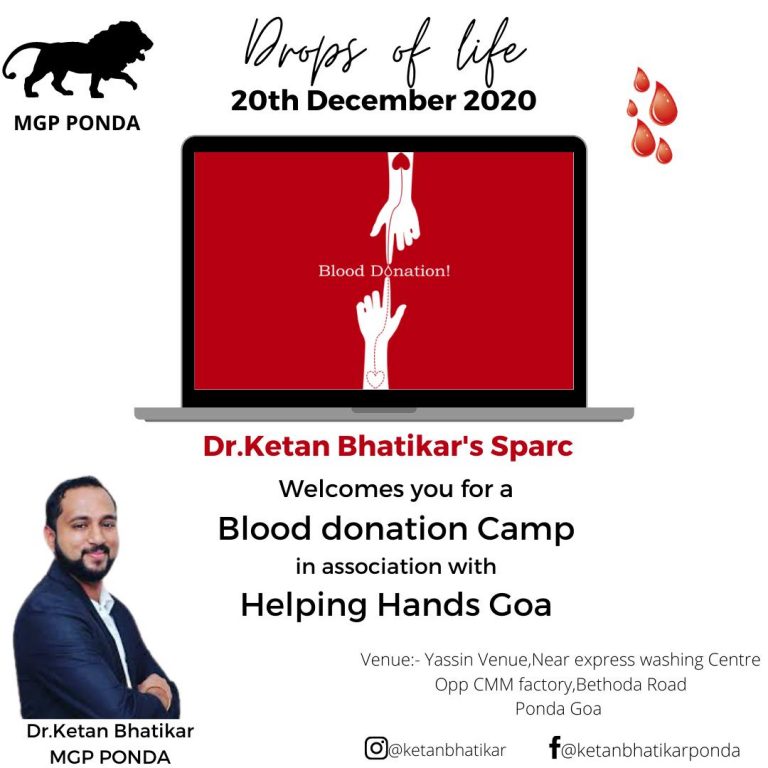 SPARC to organise blood donation camp on December 20
