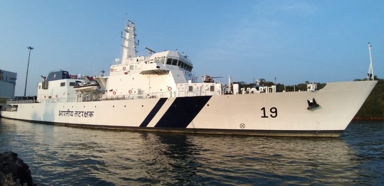 Off Shore patrol vessel ICG Sujit commissioned at Goa Shipyard