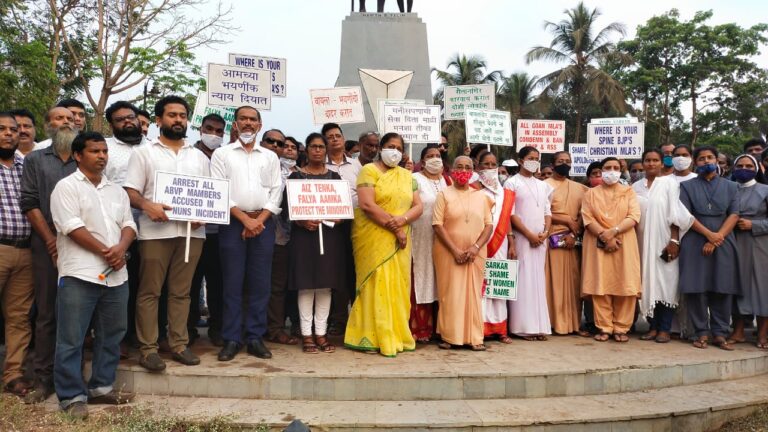 IYC Goa holds protest against the alleged harassment of Nuns by ABVP in Uttar Pradesh