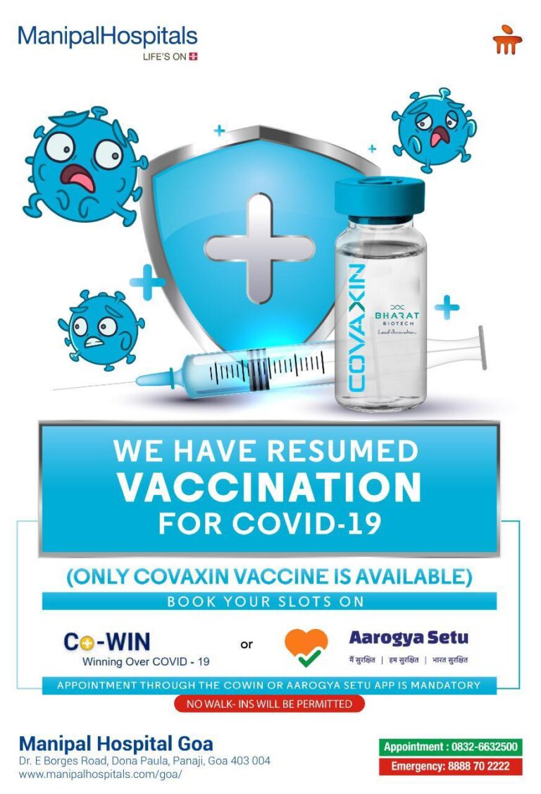 Manipal Hospital to vaccine citizens above 18 years from May 03 onwards 