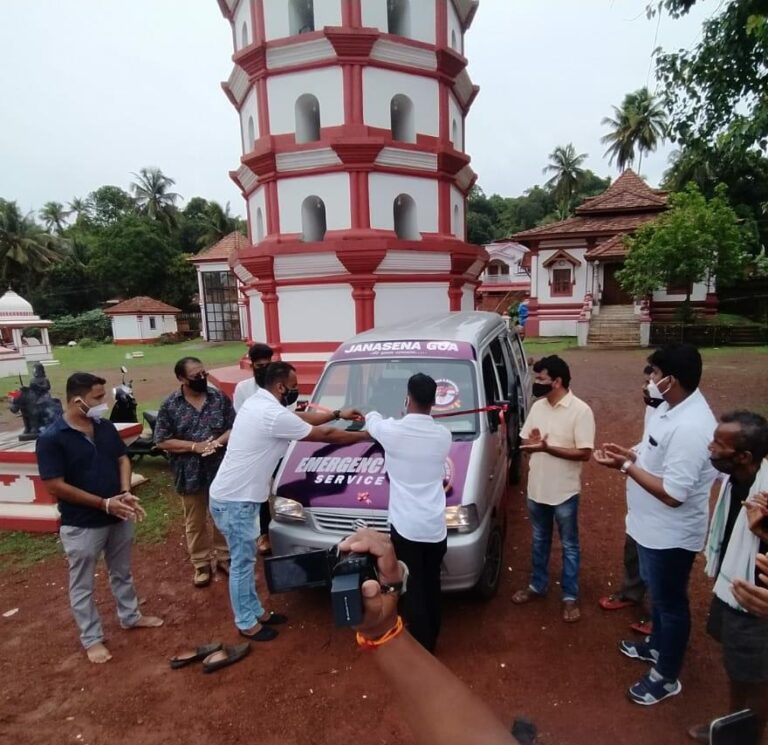 Jana Sena launches COVID 19 emergency van in Canacona