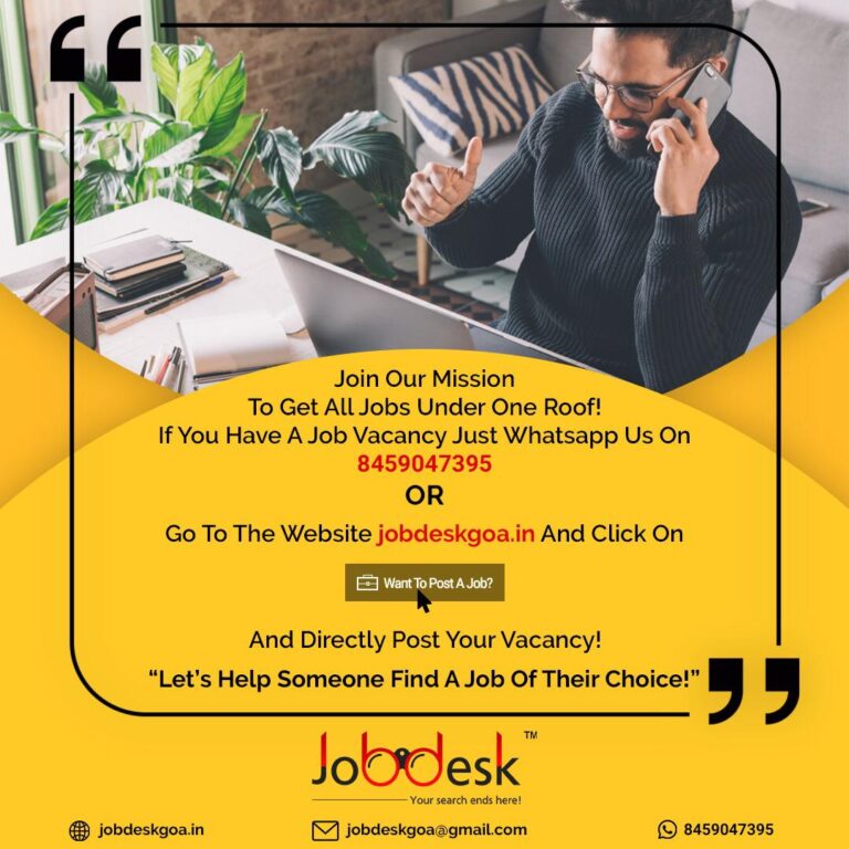 Check out jobdeskgoa.in Goa’s very own job search portal