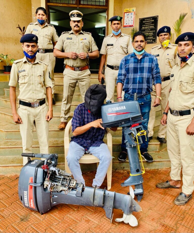 Pernem Police arrest one for committing theft of motor of fishing boat.