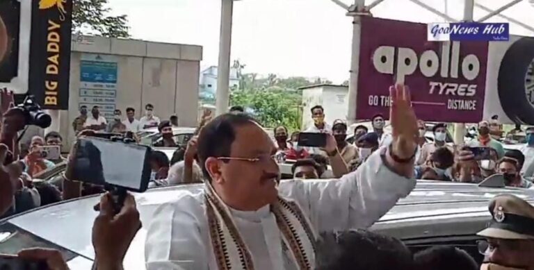 BJP President J P Nadda arrives on two day Goa visit