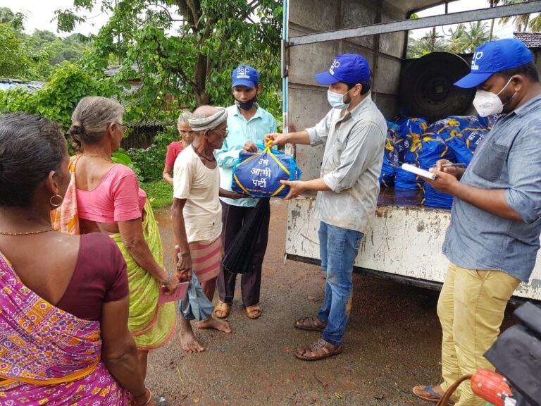 AAP continues aid to flood affected Sattari, Valpoi Ponda and other flood affected areas
