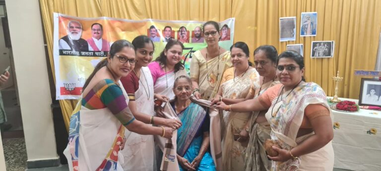 3 lady freedom fighters felicitated by BJP Mahila Morcha on August 15