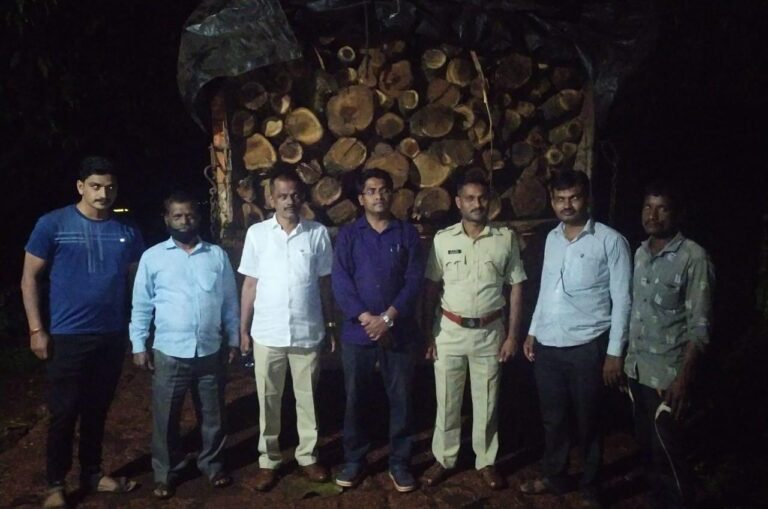विनापरवाना लाकूड वाहतुकीवर वनविभागाची कारवाई  फोडा येथे लाकडाने भरलेला ट्रकसह 7 लाख 65 हजार चा मुद्देमाल जप्त