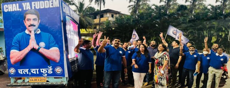 Vijai Sardesai began with his door to door campaign in Fatorda