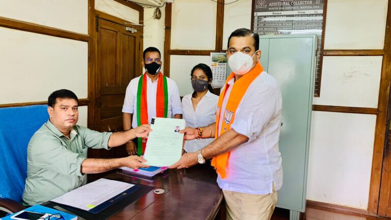 BJP’s Rohan Khaunte files Nomination from Porvorim