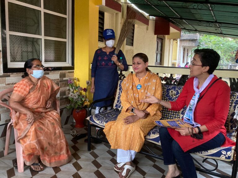Atishi holds door-to-door campaign for Adv. Pratima Coutinho in Navelim, assures to fulfill an employment guarantee