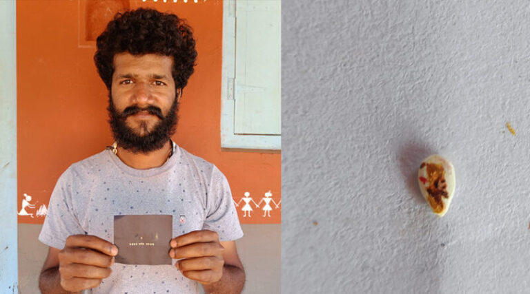 एवढ्याशा तिळावर साकारले छत्रपती शिवाजी महाराज  गवाणे येथील युवा चित्रकार अक्षय मेस्त्री याची अनोखी मानवंदना