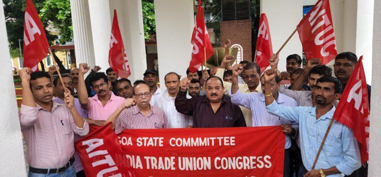 Trade Unions protest in Goa against Agnipath scheme