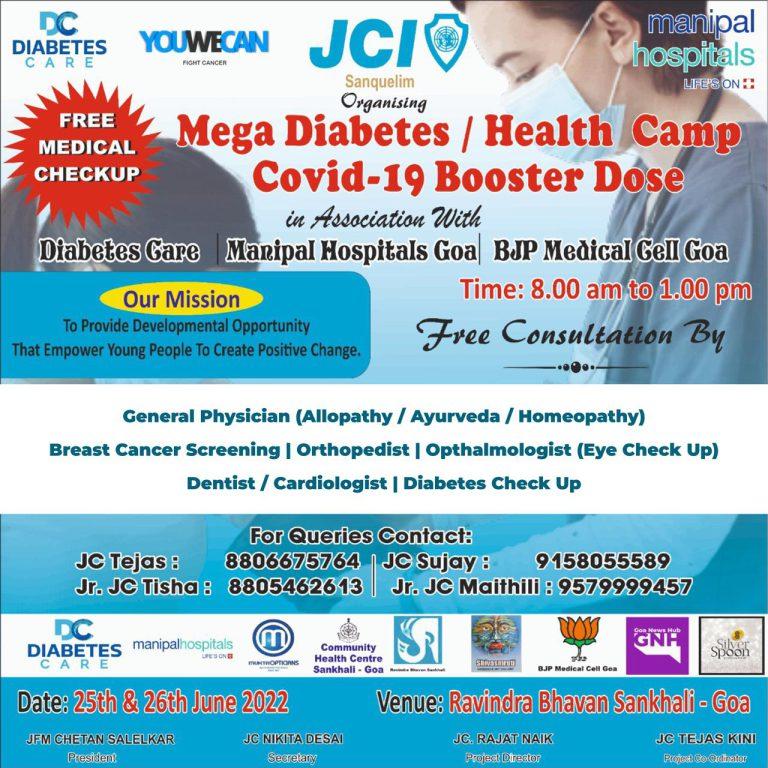 JCI Sanquelim ,Goa BJP Medical Cell to organize Free Health Camp on June 25-26
