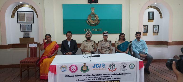 Goa Police, JCI Bardez Bandhan, GMC organised blood donation camp