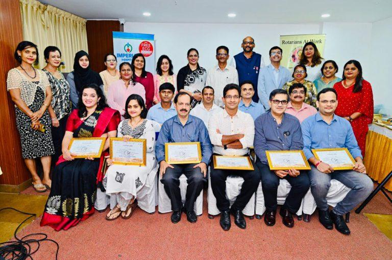 Rotary Club of Margao Sunrise, Imperial Hospital felicitated doctors