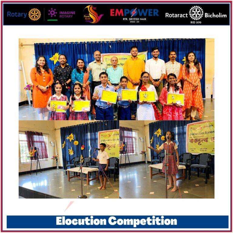Rotaract Club of Bicholim organised inter-school elocution competiton