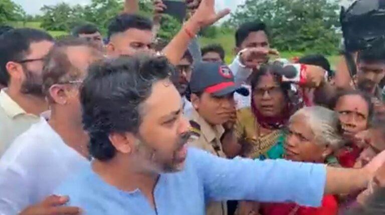 रत्नागिरी जिल्ह्यात बारसू गावकऱ्यांनी निलेश राणेंना धरले धारेवर, ताफा अडवला