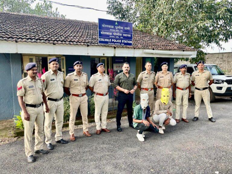 02 arrested by Colvale Police along with 1 kg Ganja.