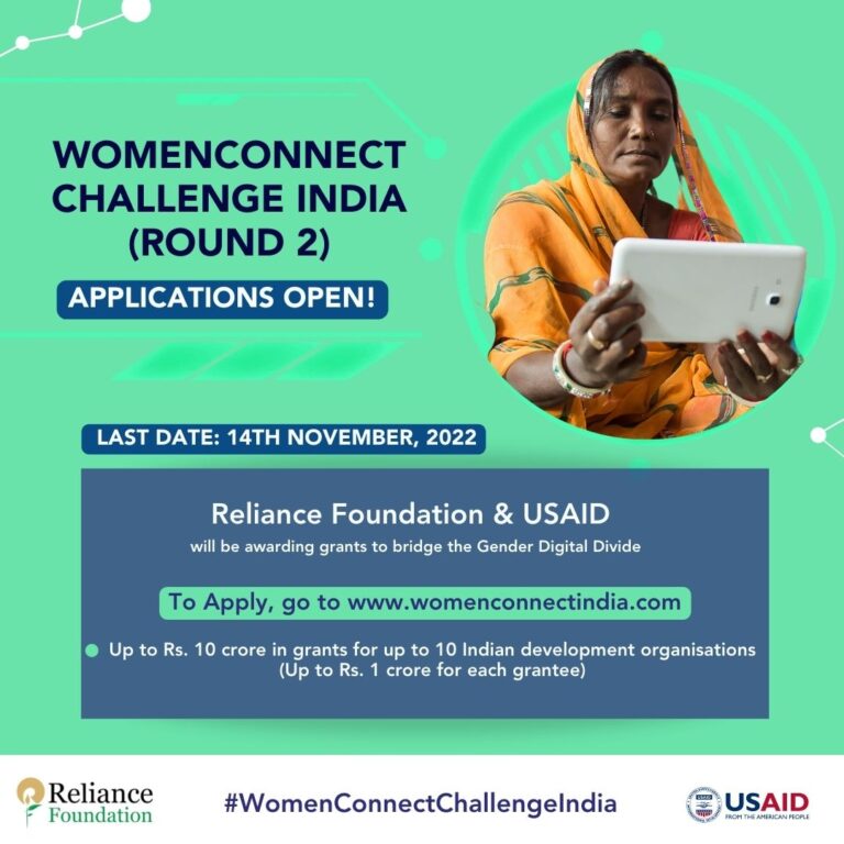 Closing the gender digital divide: Reliance Foundation, USAID invite grant applications for WomenConnect Challenge India Round Two