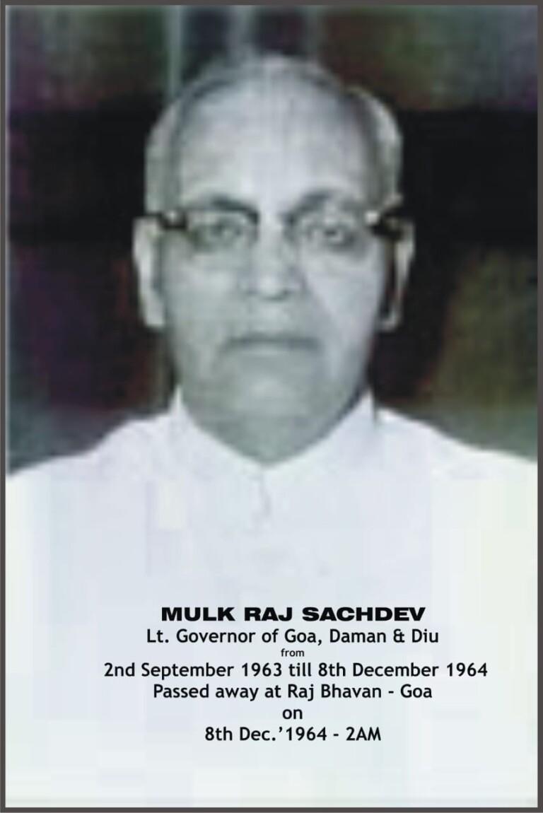 58th Death Anniversary of the 2nd Lt. Governor of Goa, Daman & Diu (late) Mulk Raj Sachdev on 8th Dec 2022