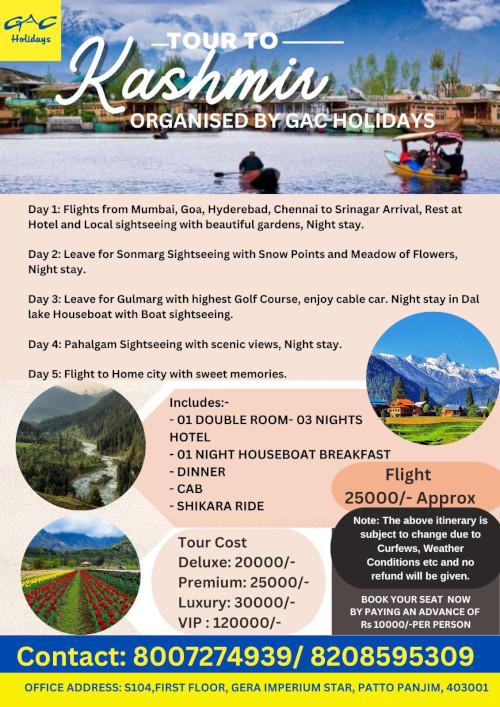 Travel to Kashmir in June with GAC Holidays at 45000/- only