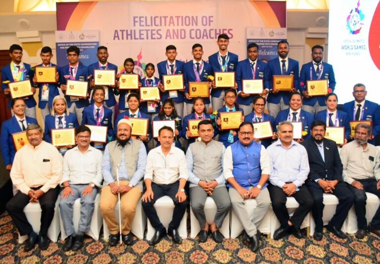Chief Minsiter Dr. Pramod Sawant announces cash awards of Rupees 5 lakhs for gold, 3 lakhs for silver and 1 lakh for bronze medallists for the Goan medallists
