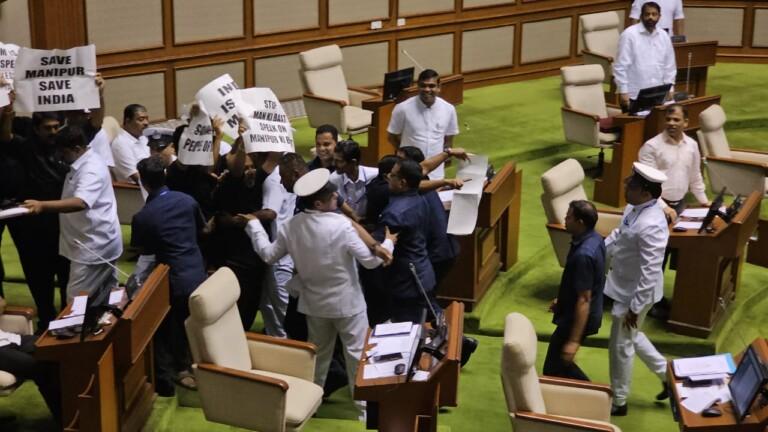 Manipur violence: Opposition members suspended from the House for creating ruckus in the House