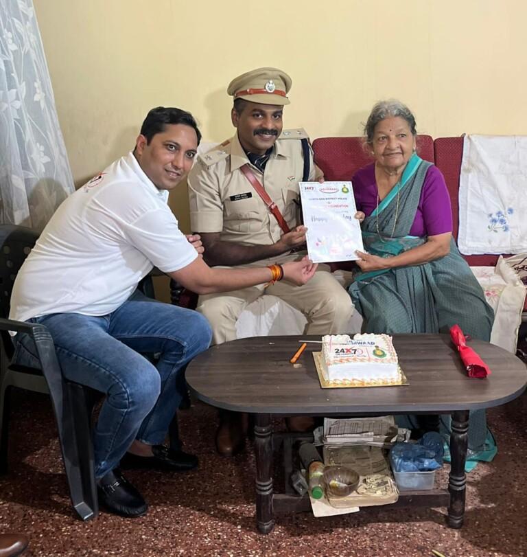 North Goa Police and 24×7 Care Foundation Celebrated Senior Citizens’ Birthdays and Har Ghar Tiranga Campaign