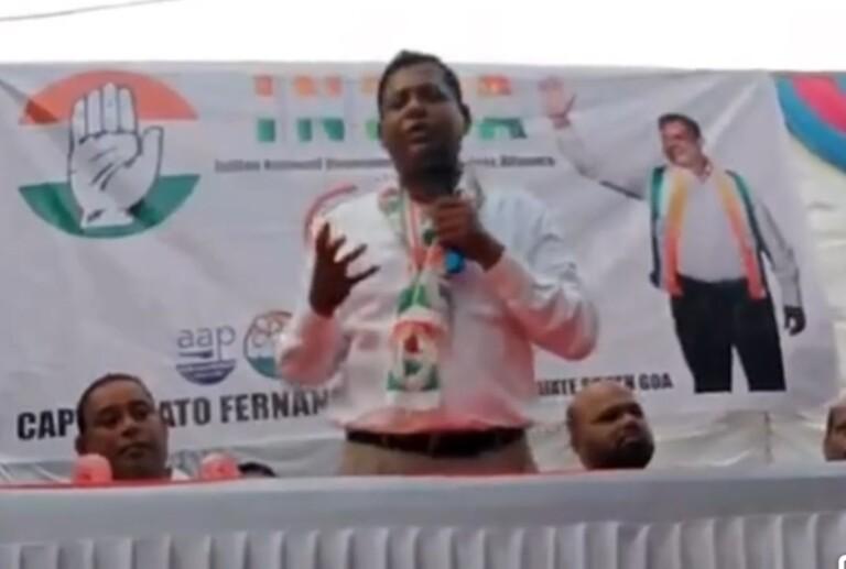 BJP files complaint against Congress candidate Viriato Fernandes for his comments on Indian Constitution