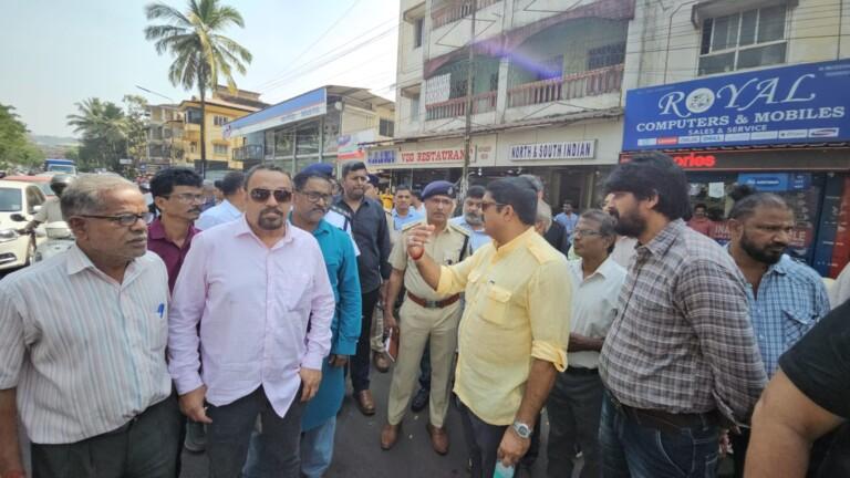 Vijai Sardesai Leads Inspection to Tackle Traffic Congestion in Borda